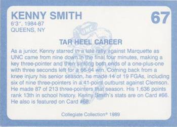 1989 Collegiate Collection North Carolina's Finest #67 Kenny Smith Back