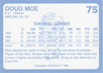 1989 Collegiate Collection North Carolina's Finest #75 Doug Moe Back