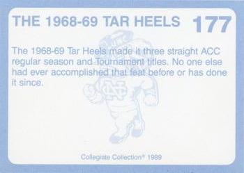 1989 Collegiate Collection North Carolina's Finest #177 1968-69 Tar Heels Back