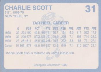 1989 Collegiate Collection North Carolina's Finest #31 Charlie Scott Back