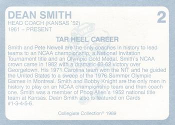1989 Collegiate Collection North Carolina's Finest #2 Dean Smith Back