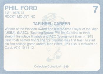 1989 Collegiate Collection North Carolina's Finest #7 Phil Ford Back