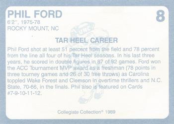 1989 Collegiate Collection North Carolina's Finest #8 Phil Ford Back