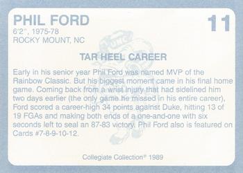 1989 Collegiate Collection North Carolina's Finest #11 Phil Ford Back