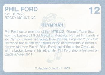 1989 Collegiate Collection North Carolina's Finest #12 Phil Ford Back