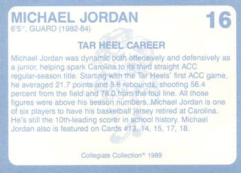 1989 Collegiate Collection North Carolina's Finest #16 Michael Jordan Back