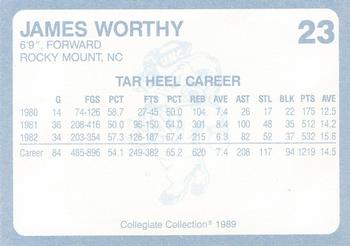 1989 Collegiate Collection North Carolina's Finest #23 James Worthy Back