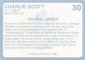 1989 Collegiate Collection North Carolina's Finest #30 Charlie Scott Back