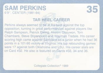 1989 Collegiate Collection North Carolina's Finest #35 Sam Perkins Back