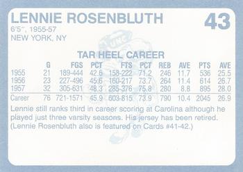 1989 Collegiate Collection North Carolina's Finest #43 Lennie Rosenbluth Back