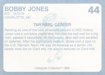 1989 Collegiate Collection North Carolina's Finest #44 Bobby Jones Back