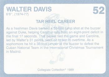 1989 Collegiate Collection North Carolina's Finest #52 Walter Davis Back