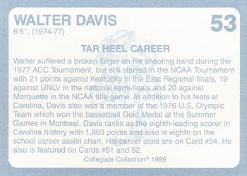 1989 Collegiate Collection North Carolina's Finest #53 Walter Davis Back