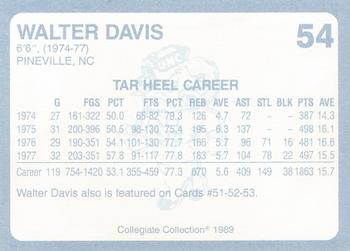 1989 Collegiate Collection North Carolina's Finest #54 Walter Davis Back