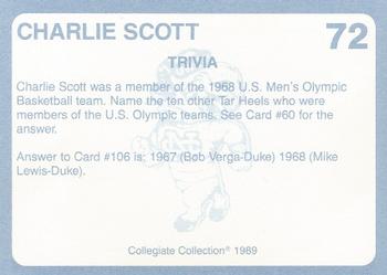 1989 Collegiate Collection North Carolina's Finest #72 Charlie Scott Back