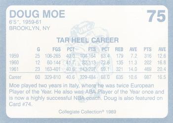 1989 Collegiate Collection North Carolina's Finest #75 Doug Moe Back
