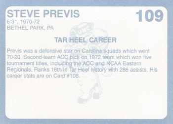 1989 Collegiate Collection North Carolina's Finest #109 Steve Previs Back