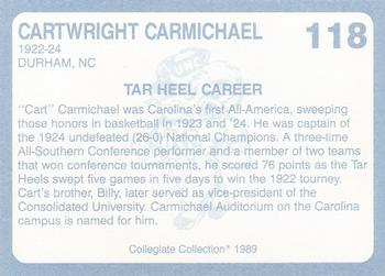 1989 Collegiate Collection North Carolina's Finest #118 Cartwright Carmichael Back