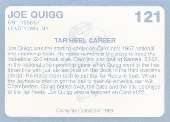 1989 Collegiate Collection North Carolina's Finest #121 Joe Quigg Back