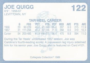 1989 Collegiate Collection North Carolina's Finest #122 Joe Quigg Back