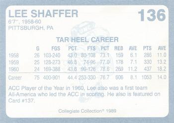 1989 Collegiate Collection North Carolina's Finest #136 Lee Shaffer Back