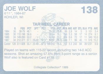 1989 Collegiate Collection North Carolina's Finest #138 Joe Wolf Back