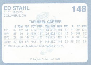 1989 Collegiate Collection North Carolina's Finest #148 Ed Stahl Back