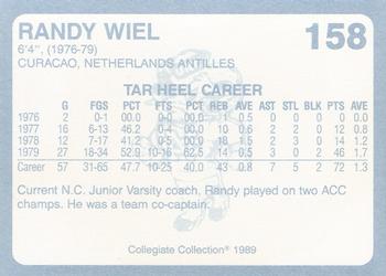 1989 Collegiate Collection North Carolina's Finest #158 Randy Wiel Back