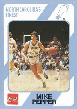 1989 Collegiate Collection North Carolina's Finest #160 Mike Pepper Front