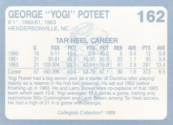 1989 Collegiate Collection North Carolina's Finest #162 Yogi Poteet Back