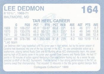 1989 Collegiate Collection North Carolina's Finest #164 Lee Dedmon Back