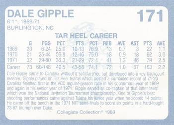 1989 Collegiate Collection North Carolina's Finest #171 Dale Gipple Back