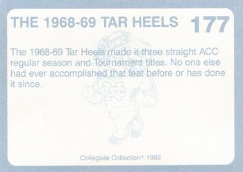 1989 Collegiate Collection North Carolina's Finest #177 1968-69 Tar Heels Back