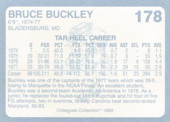 1989 Collegiate Collection North Carolina's Finest #178 Bruce Buckley Back