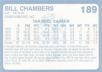 1989 Collegiate Collection North Carolina's Finest #189 Bill Chambers Back