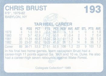 1989 Collegiate Collection North Carolina's Finest #193 Chris Brust Back