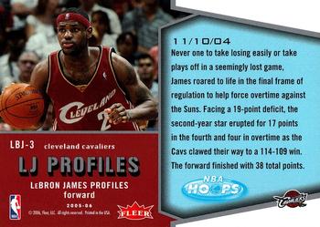 2005-06 Hoops - LJ Profiles #LBJ-3 LeBron James Back