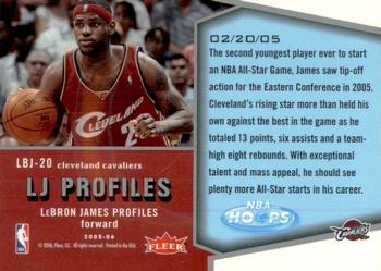 2005-06 Hoops - LJ Profiles #LBJ-20 LeBron James Back