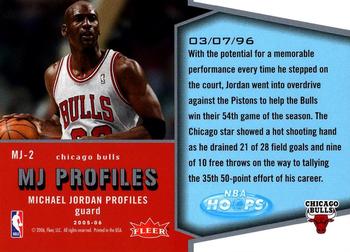 2005-06 Hoops - MJ Profiles #MJ-2 Michael Jordan Back