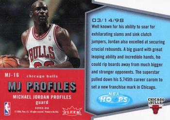 2005-06 Hoops - MJ Profiles #MJ-16 Michael Jordan Back