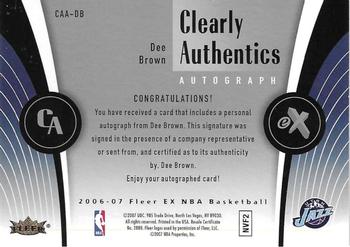 2006-07 E-X - Clearly Authentics Autographs #CAA-DB Dee Brown Back