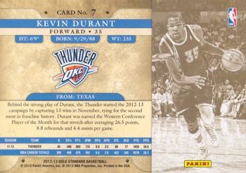 2012-13 Panini Gold Standard #7 Kevin Durant Back