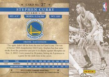 2012-13 Panini Gold Standard #27 Stephen Curry Back