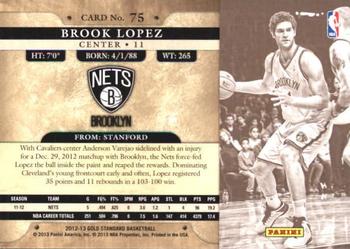 2012-13 Panini Gold Standard #75 Brook Lopez Back
