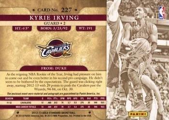2012-13 Panini Gold Standard #227 Kyrie Irving Back