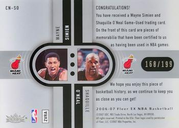 2006-07 E-X - ConnEXions #CN-SO Wayne Simien / Shaquille O'Neal Back