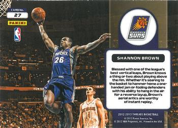 2012-13 Panini Threads - High Flyers #27 Shannon Brown Back