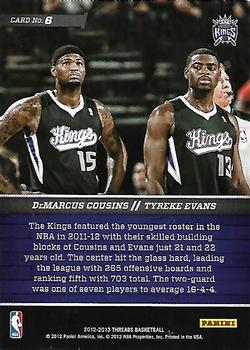 2012-13 Panini Threads - Talented Twosomes #6 Tyreke Evans / DeMarcus Cousins Back