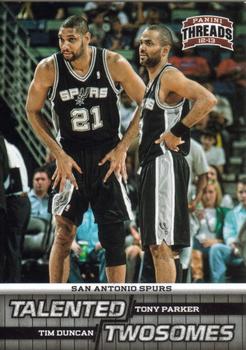 2012-13 Panini Threads - Talented Twosomes #9 Tim Duncan / Tony Parker Front