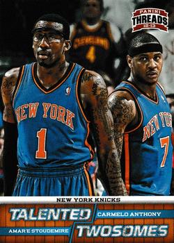 2012-13 Panini Threads - Talented Twosomes #10 Carmelo Anthony / Amar'e Stoudemire Front